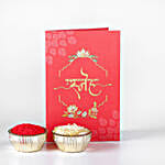 Floral Heritage Round Rakhi Set & Milk Cake Delight