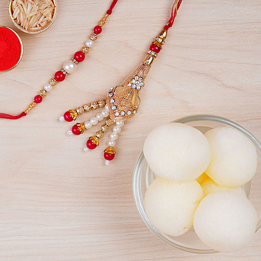 Fancy Lumba Set And Haldiram Rasgulla Tin