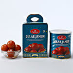 Blue Pearl And Lumba Rakhi Set With 1 KG Gulab Jamun