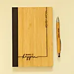 Personalised Bamboo Notebook N Pen Set