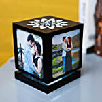 Personalised Floral Top Rotating Photo Lamp