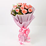 Impressive 10 Pink Roses Bouquet