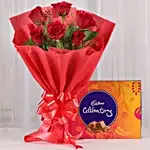 Red Roses & Cadbury Celebrations Combo