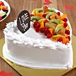 Heart Shaped Vanilla Fruit Cake Half Kg
