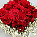 16 Red Roses Arrangement In Wooden Base