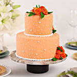 Peach Roses Truffle 2 Tier Cake 15 Kg