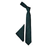 Dark Green Striped Necktie & Pocket Square Gift Set