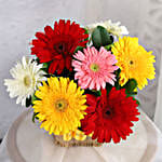 Elegant Gerbera Arrangement & Truffle Cake