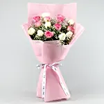 Admire The Beauty Roses Bouquet With Chocolate Cake