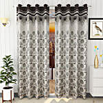 Jute Jacquard Curtain Set- 5 Feet