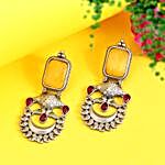 Silver Plated Earrings- Yellow