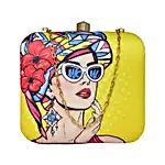 Artklim Vibrant Pop Art Woman Clutch Bag