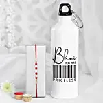 Traditional Pearls Rakhi & Priceless Bhai Water Bottle