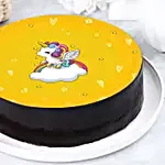 Magical Unicorn Chocolate Photo Cake- Half Kg