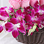 Roses And Orchids Basket