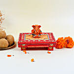 Ganpati Idol Chowki N Besan Laddoo Combo