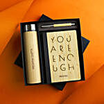 Personalised Flask & Diary Gift Combo