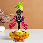 Handcrafted Krishna Idol- Blue, Yellow & Red