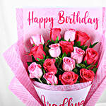 Personalised Grace Pink Rose Bouquet