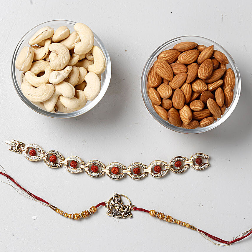 Shining Rakhis And Dry Fruits Special Combo