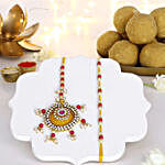 Lumba Beads Rakhi Set N Besan Laddoo Delight