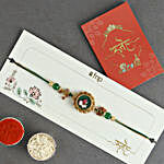 Royal Emerald Kundan Rakhi & Bournville Indulgence