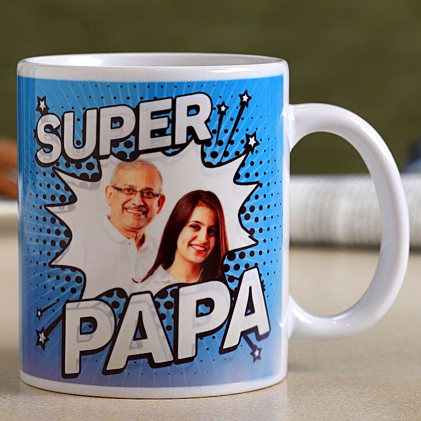 Personalised Super Papa White Mug switzerland | Gift Personalised Super Papa  White Mug- FNP