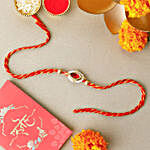 Red Gemstone Mauli Rakhi with Nuts Combo