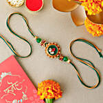 Royal Emerald Kundan Rakhi & Bournville Indulgence