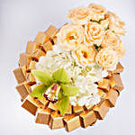 Premium Tray of Chocolates and Flowers