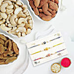 Floral Heritage Round Rakhi Set of 3 With Almonds and Cashew