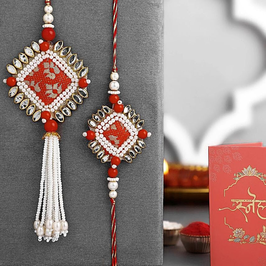 Bandhani Bhaiya-Bhabhi Rakhi Set - For UK