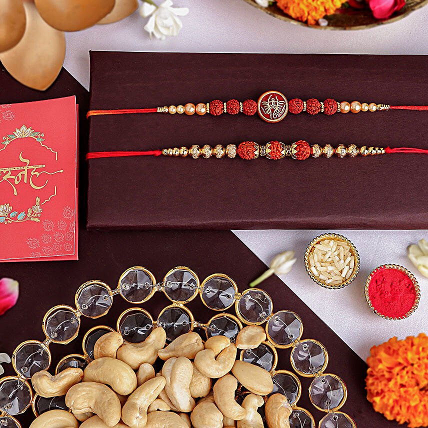 Serene Spirit Rudraksha Rakhi & Cashew Delight