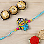 Funny Minion Kids Special Rakhi And 3 Pcs Ferrero Rocher