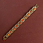 Glamorous Gold Embellished Rudraksh Rakhi