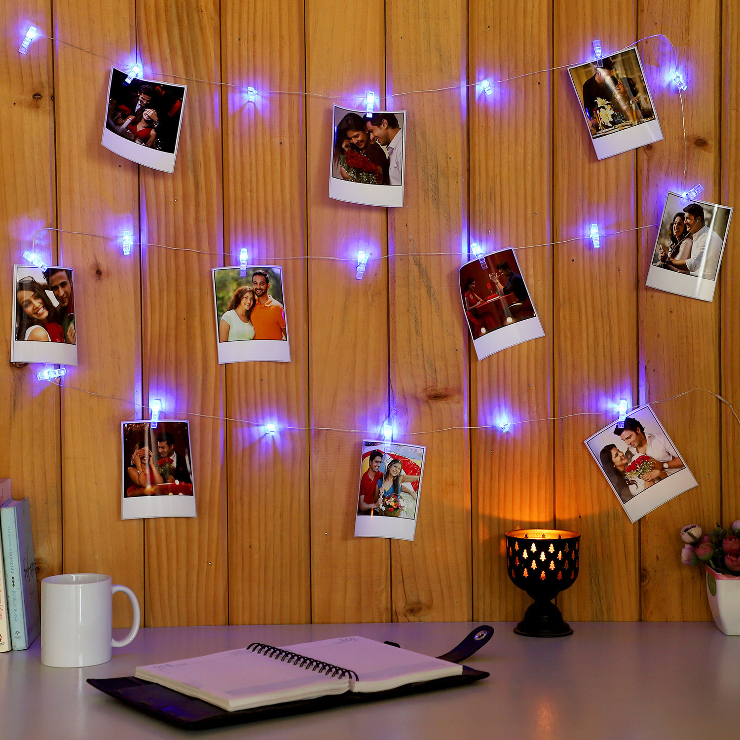 Buy/Send Polaroid Photos LED String Blue Lights Online- FNP