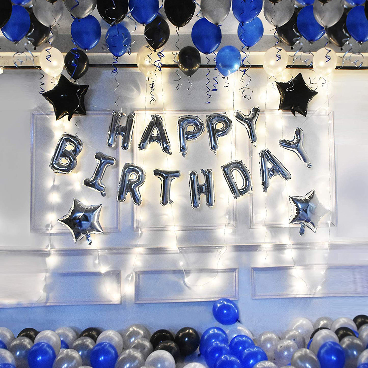 Buy/Send Blue Theme Birthday Balloon Decoration Online- FNP