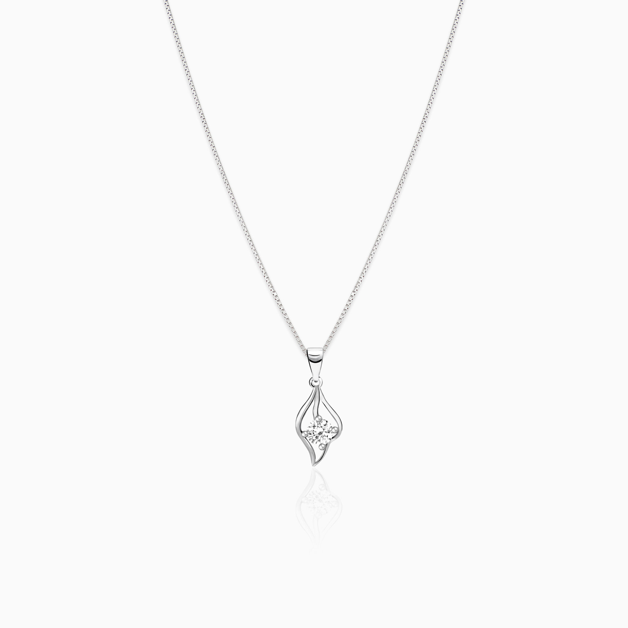 silver falling dew necklace with box chain